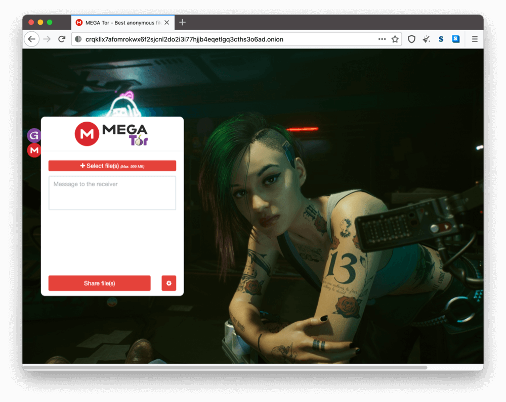 MegaTorのダークウェブ上のオニオンサイト